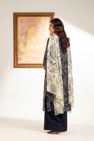 3 Piece Printed Slub Khaddar Embroidered Suit (UC0084)