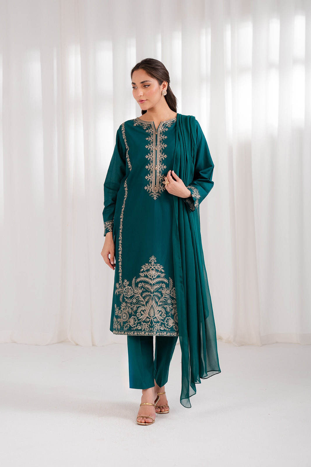 3 Piece Lawn Embroidered Suit (CS0126)