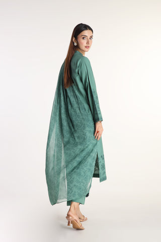 3 Piece Slub Khaddar Embroidered Suit (BA0038)