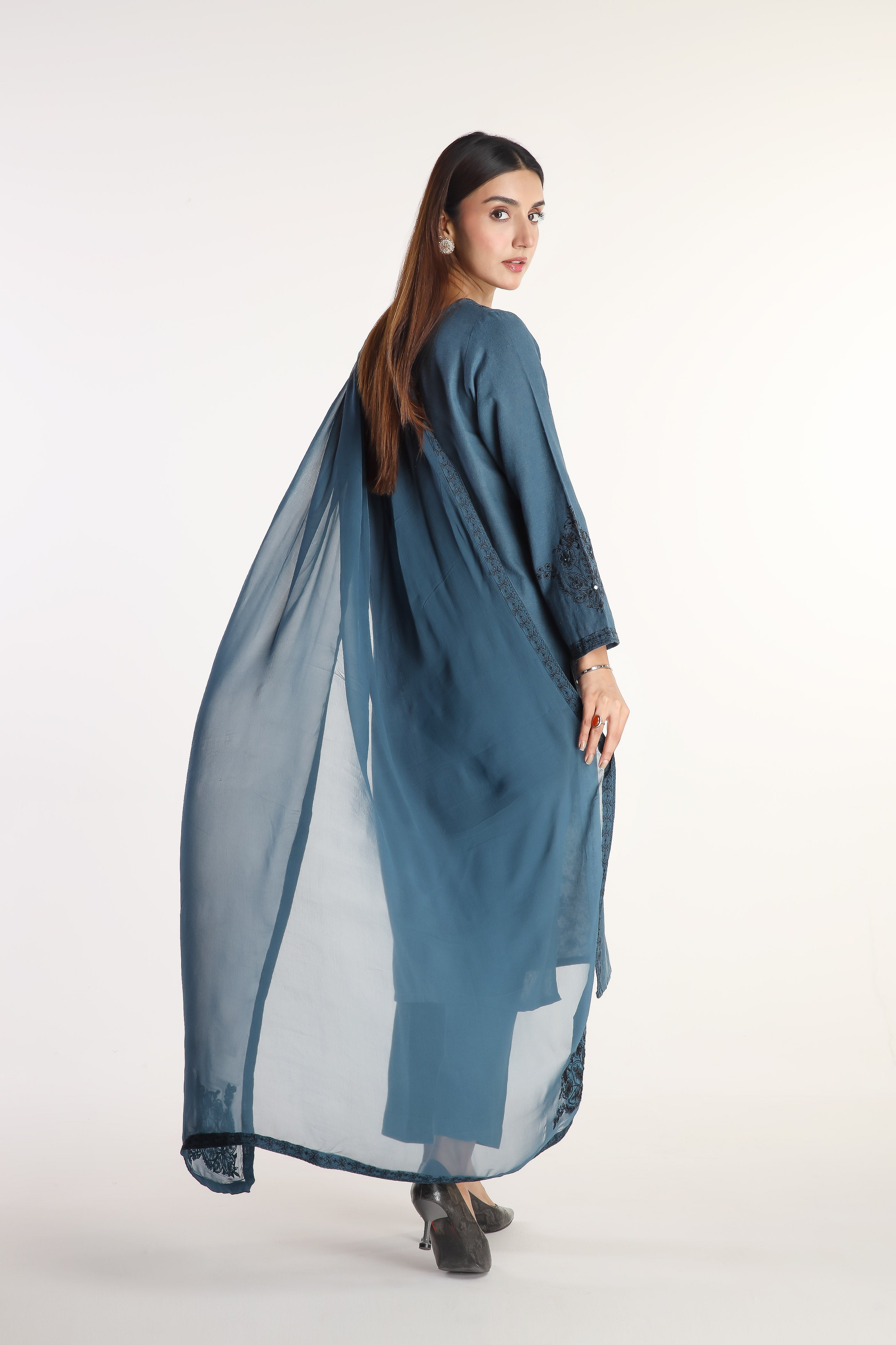 3 Piece Cotton Karandi Embroidered Suit (BA0057)