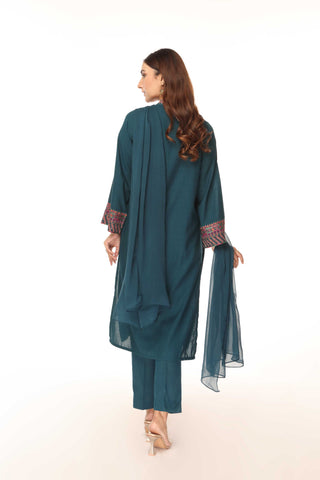 3 Piece Lawn Karandi Embroidered Suit (BA0067)