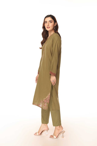 2 Piece Lawn Karandi Embroidered Suit (BA0102)
