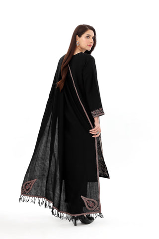 3 Piece Cotton Karandi Embroidered Suit (BA0131)