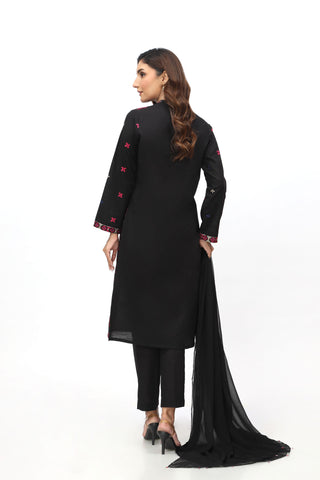 3 Piece Slub Khaddar Embroidered Suit  (BB9936)