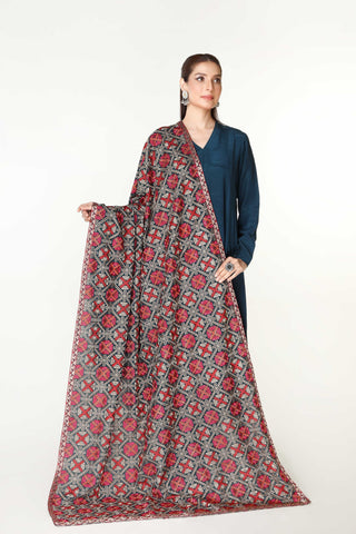 1 Piece Lawn Karandi Embroidered Shawl  (BB9943)