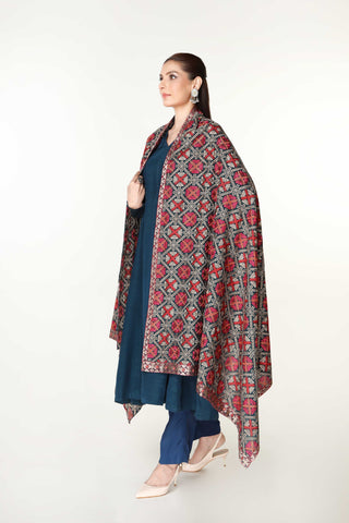 1 Piece Lawn Karandi Embroidered Shawl  (BB9943)