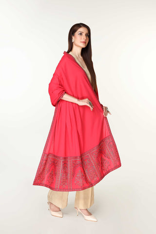 1 Piece Lawn Karandi Embroidered Shawl  (BB9947)