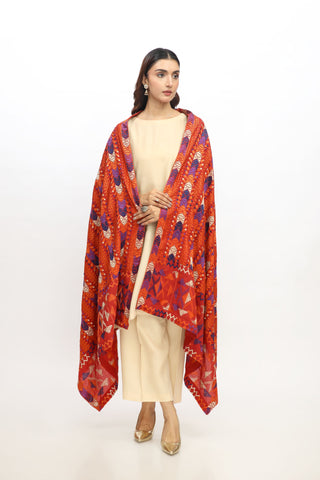 1 Piece Lawn Karandi Embroidered Shawl (BB9986)