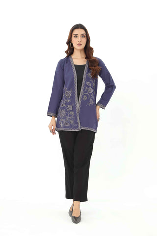 1 Piece Slub Khaddar Embroidered Jacket (BE0027)