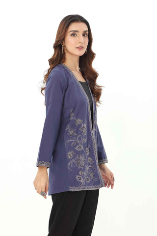 1 Piece Slub Khaddar Embroidered Jacket (BE0027)