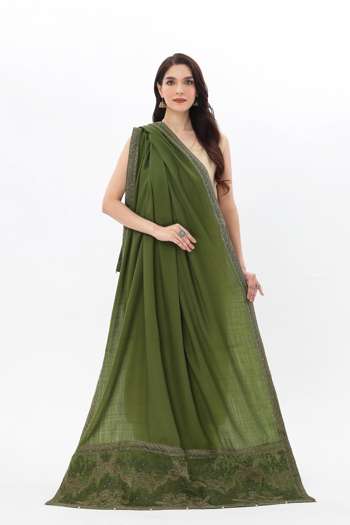 1 Piece Pashmina Embroidered Shawl (BS0036)
