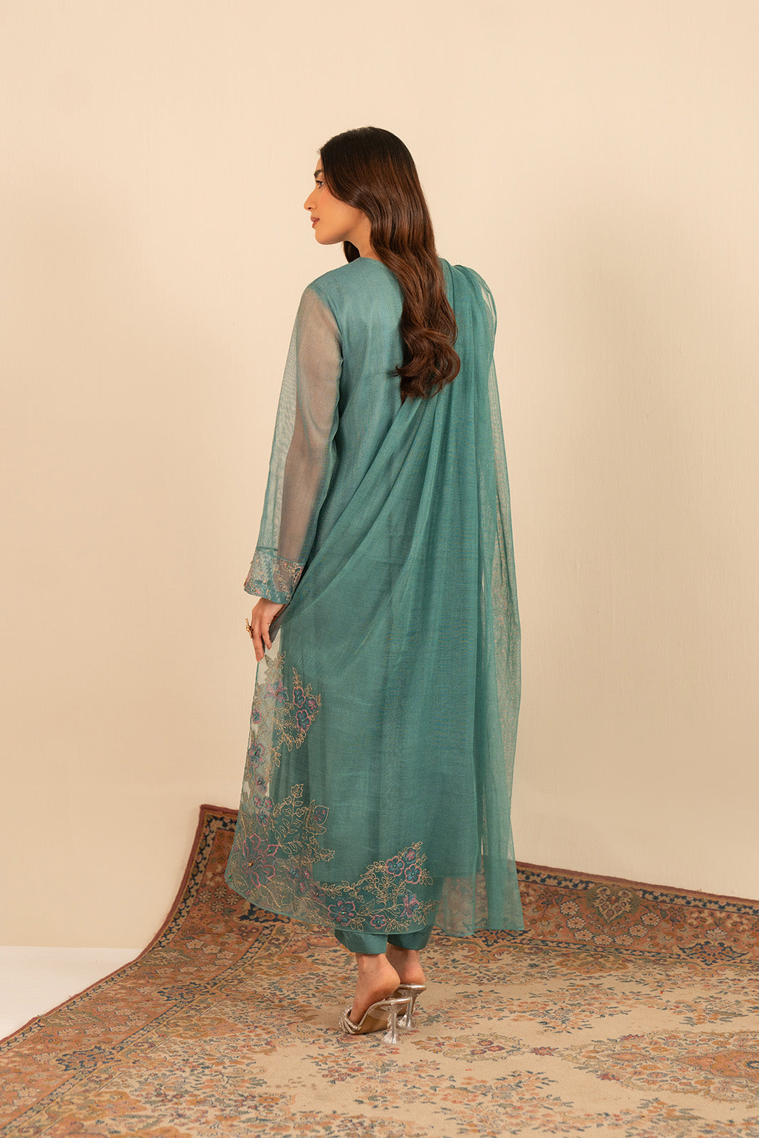 3 Piece Net Embroidered (FL0020)