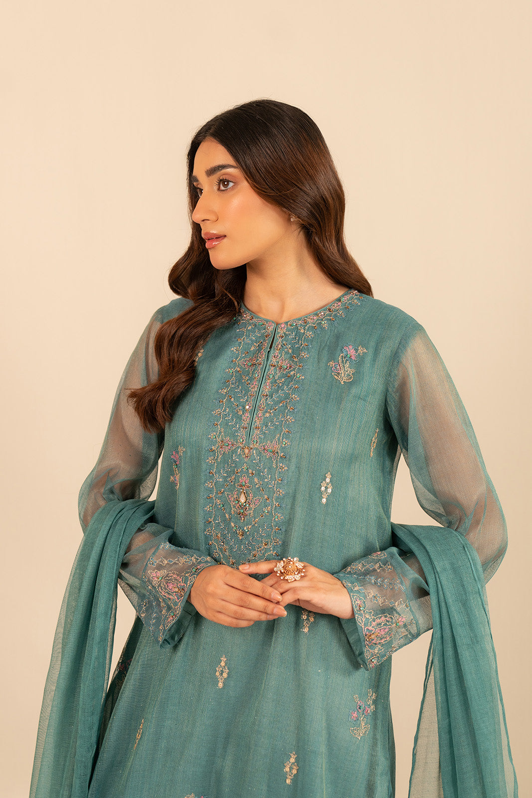3 Piece Net Embroidered (FL0020)