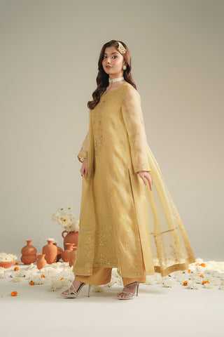 3 Piece Organza Embroidered Unstitched Suit (UF0042)