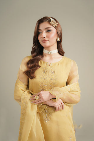 3 Piece Organza Embroidered Unstitched Suit (UF0042)