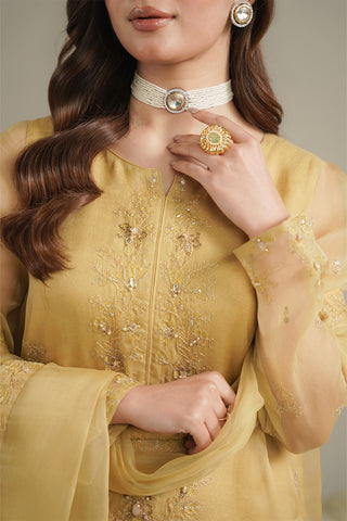 3 Piece Organza Embroidered Unstitched Suit (UF0042)