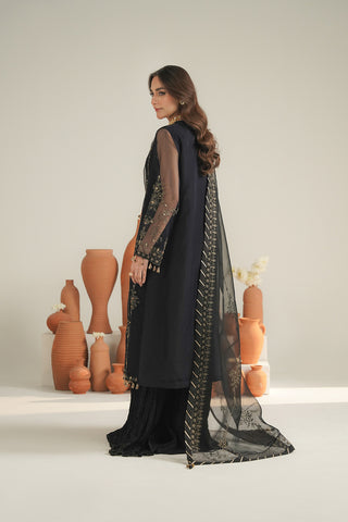 3 Piece Organza Embroidered Unstitched Suit (UF0029)