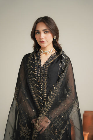 3 Piece Organza Embroidered Unstitched Suit (UF0029)