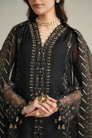 3 Piece Organza Embroidered Unstitched Suit (UF0029)