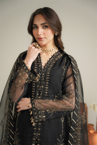 3 Piece Organza Embroidered Unstitched Suit (UF0029)