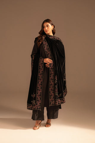 1 Piece Velvet Embroidered Shawls (FG0002)