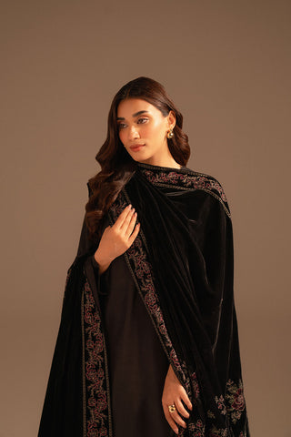 1 Piece Velvet Embroidered Shawls (FG0002)