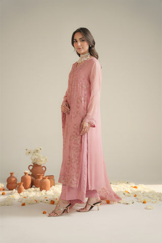 3 Piece Chiffon Embroidered Unstitched Suit (UF0040)