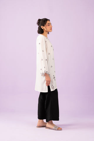 1 Piece Linen Viscose Embroidered Shirt (CF0133)