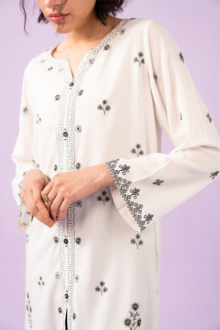 1 Piece Linen Viscose Embroidered Shirt (CF0133)