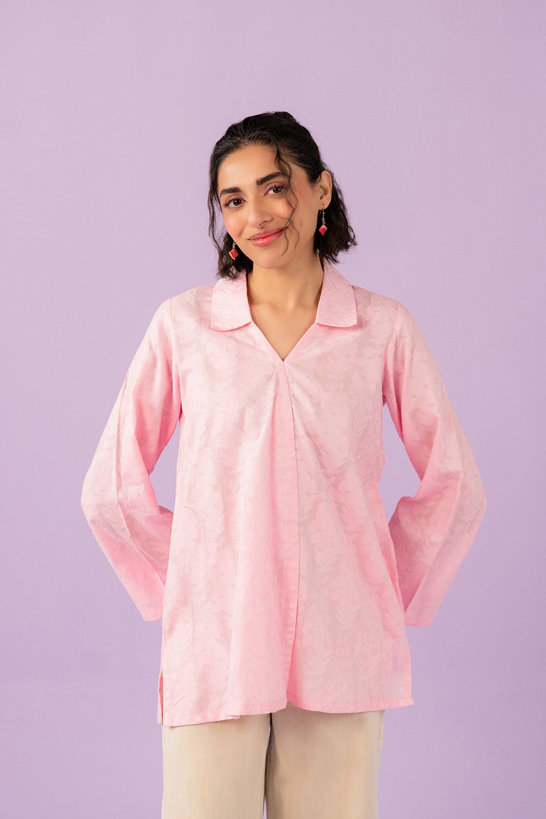 1 Piece Jacquard Solid Shirt (CF0138)