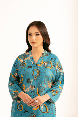 2 Piece Printed Slub Khaddar Printed (CF0169)