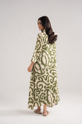 1 Piece Printed Arabic Lawn Printed Long Frock (CF0182)
