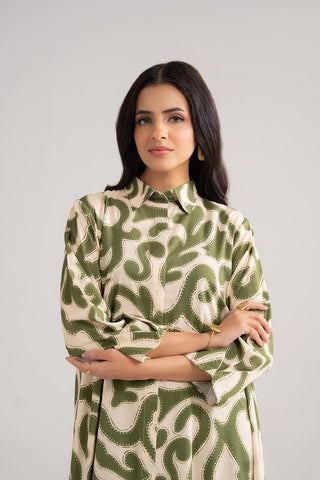 1 Piece Printed Arabic Lawn Printed Long Frock (CF0182)