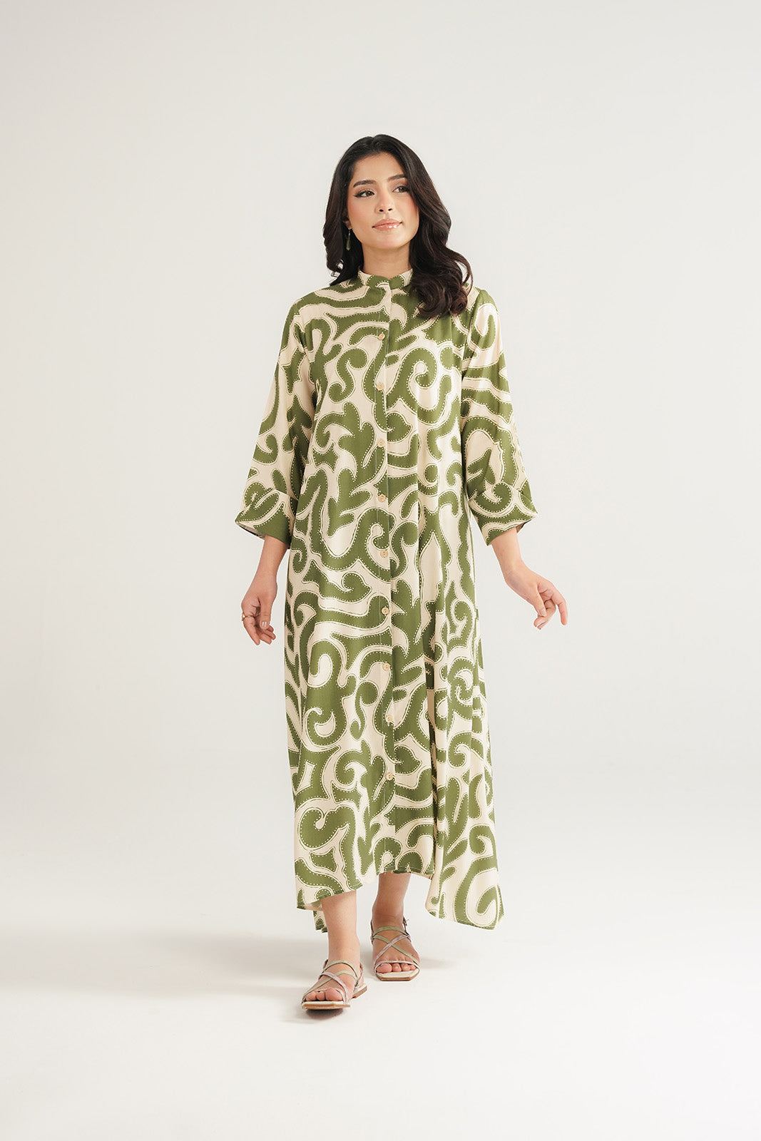 1 Piece Printed Arabic Lawn Printed Long Frock (CF0183)