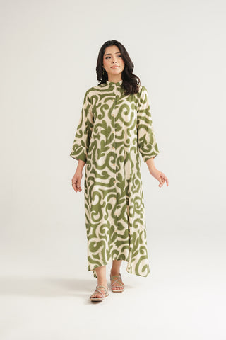 1 Piece Printed Arabic Lawn Printed Long Frock (CF0183)