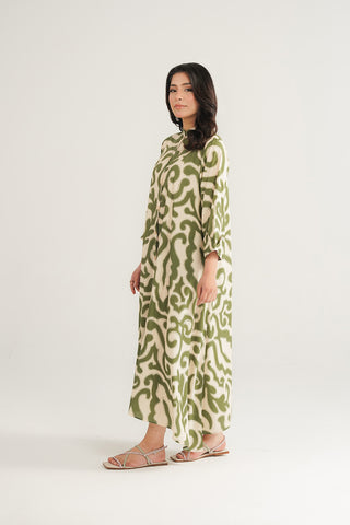 1 Piece Printed Arabic Lawn Printed Long Frock (CF0183)