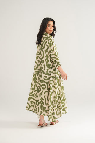 1 Piece Printed Arabic Lawn Printed Long Frock (CF0183)