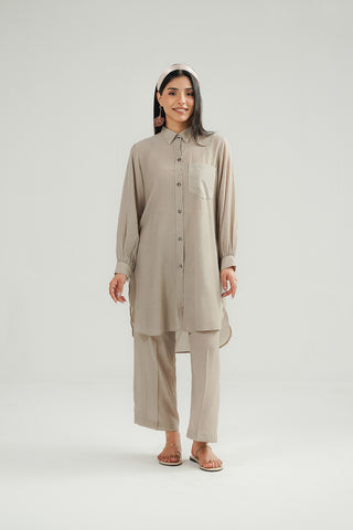 2 Piece Chiffon Solid Suit (CF0190)