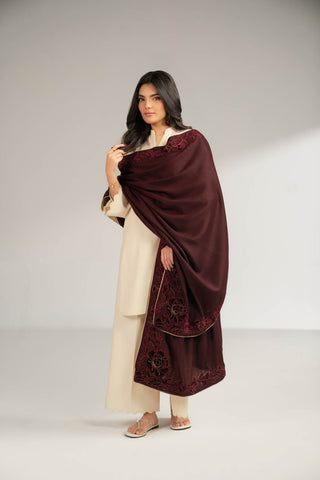 1 Piece Semi Pashmeena Embroidered Shawls (CG0009)