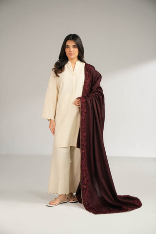 1 Piece Semi Pashmeena Embroidered Shawls (CG0009)