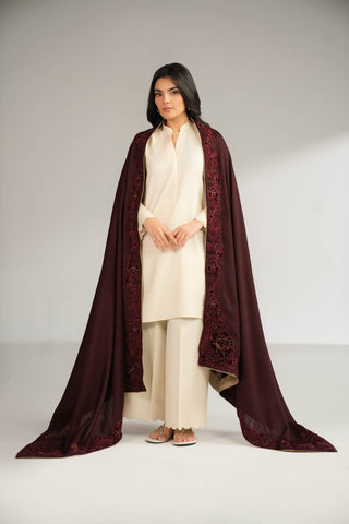 1 Piece Semi Pashmeena Embroidered Shawls (CG0009)