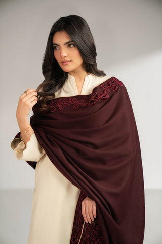 1 Piece Semi Pashmeena Embroidered Shawls (CG0009)