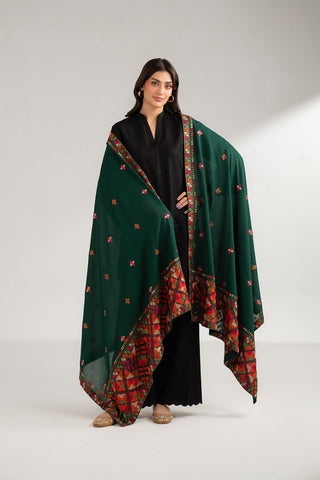 1 Piece Lawn Karandi Embroidered Shawls (CH0036)