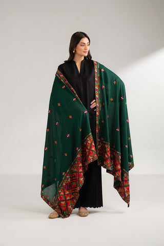1 Piece Lawn Karandi Embroidered Shawls (CH0036)