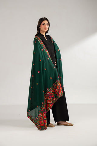 1 Piece Lawn Karandi Embroidered Shawls (CH0036)