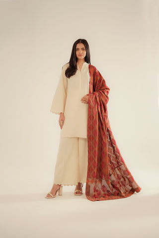 Shawls Lawn Karandi Embroidered Suit (CH0039)