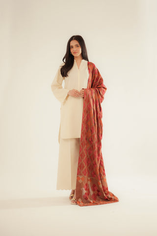 Shawls Lawn Karandi Embroidered Suit (CH0039)