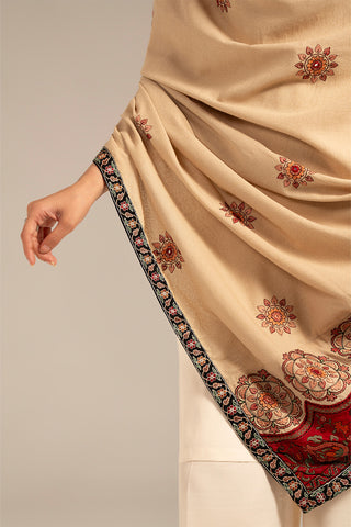 1 Piece Lawn Karandi Embroidered Shawls (CH0049)