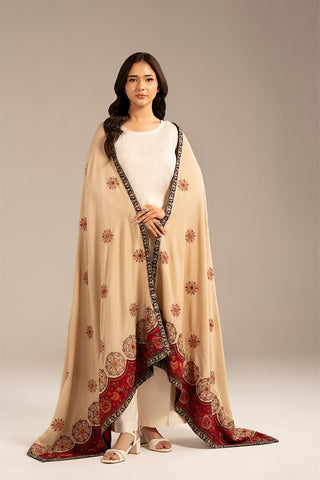 1 Piece Lawn Karandi Embroidered Shawls (CH0049)