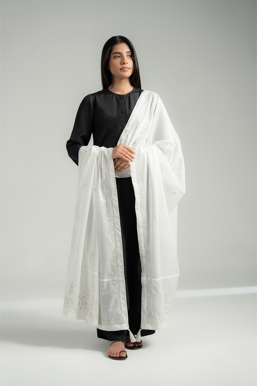 1 Piece Lawn Embroidered Shawl (CH0063)